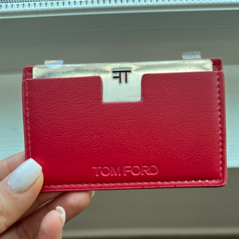 Tom Ford Scarlet Card Holder with Metallic Mirror